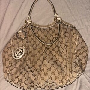 Gucci Tan Monogram Tote Bag